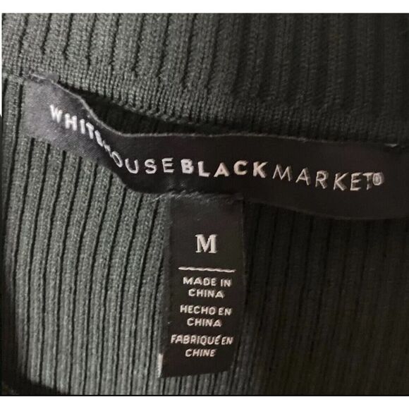 White House Black Market Green Knit Bodycon Sweater Dress Mini Holiday US M - Picture 7 of 8